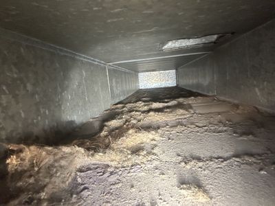 Dirty Air Duct Interior Before Cleaning