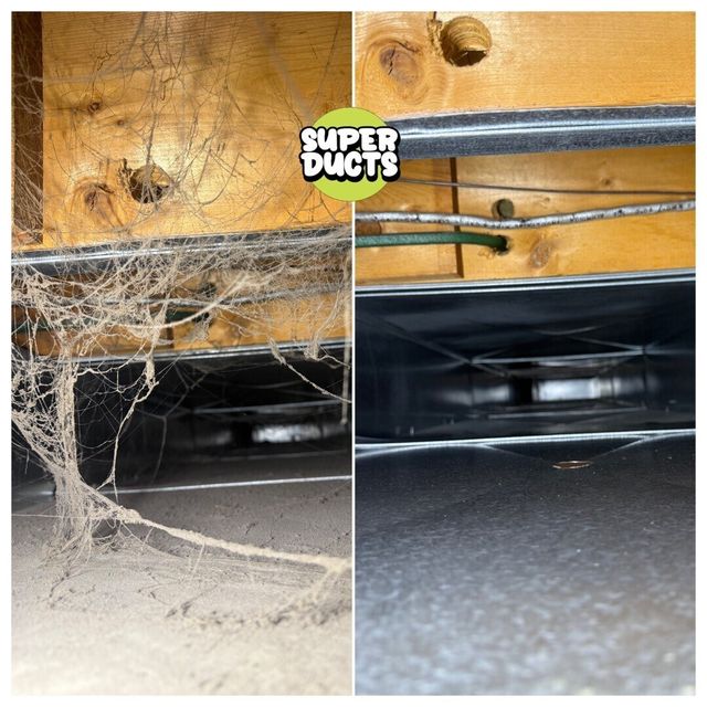 Duct before and after a Super Ducts cleaning