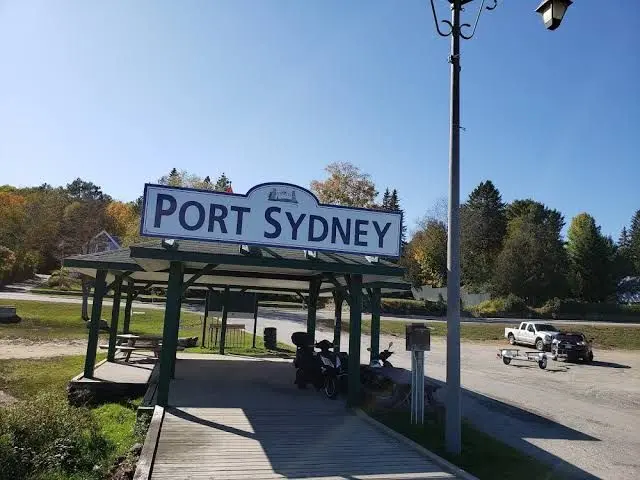 Port Sydney sign over the waterfront pavilion