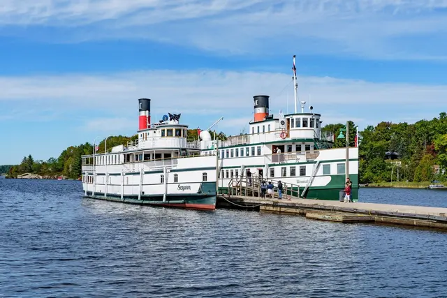 The Segwun and Wenonah II docked at Muskoka Wharf in Gravenhurst, Ontario